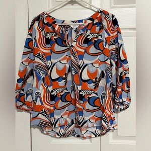 Blue and orange Crown & Ivy top